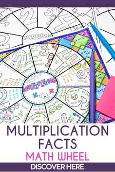 a book cover with the words multiplication fact on it and some markers