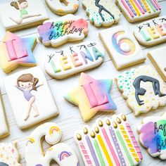 some decorated cookies are on a table