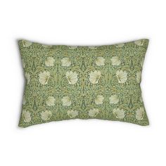 A vintage William Morris floral makes this luxurious lumbar pillow elegant and eye-catching. The entwined foliage and pimpernel flowers remain one of Morris's most gorgeous designs. This maximalist sofa cushion will elevate your  this home decor. The beautiful spun-polyester lumbar cushion will add panache to your home. It comes with a stuffing pillow included. The casing is made of a spun polyester fabric that is inherently mildew and water-resistant. It has a hidden beige zipper to maintain a Maximalist Sofa, William Morris Pimpernel, Chic Throw Pillows, Boho Cushions, Elegant Sofa, Maximalist Decor, Sofa Cushion, Floral Vintage, Gorgeous Design