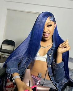 Navy Blue Wigs For Black Women, Blue Sew In, Blue Lace Wig, Cosplay Hairstyles, 613 Wigs, Curly Weave Hairstyles, Fashion Teenage Girls