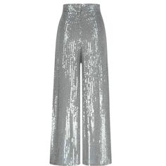 Sans Souci Pants Sequin Material Button And Zipper Front Closure Wide Leg Pants Never Used/Worn Nwt Size S I Ship Daily Via Usps Priority Mail Sparkly Pants, Glitter Pants, Silver Sequin Top, Silver Pants, Pleated Jumpsuit, Sequin Pants, Sequin Blazer, Sequin Midi Dress, Double Denim