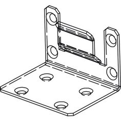 a drawing of an electrical box with three outlets and two holes in the front, on a white background