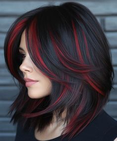 Hair Colors For Dark Hair, Natural Hair Fall, Closet Upgrade, Mocha Color Hair, Hair Color For Dark Skin, Red Hair Looks, Hair Color Plum, Black Red Hair, Fire Hair