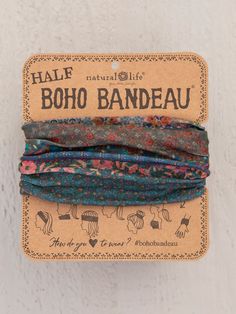 Our Half Boho Bandeau® is exactly like our original, but HALF the size! We find it’s ideal for people with short or fine hair or for those who just want a little less material than our original. It’s made of the same super soft material, can be used in countless ways & comes in this dark patchwork print! The half size is perfect to wrap around your wrist or to secure a ponytail or messy bun. Slip it on at night to wash your face and then put it back on in the morning to cover up bedhead! Say goo Bandeau Headband, Boho Bandeau, Effortless Outfit, Vintage Headbands, Bandeaus, Natural Life, Outfit Maker, Bad Hair Day, Womens Fleece