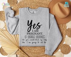 Yes I Am Pregnant I Feel Fine Shirt, Baby Announcement, New Mom Shirt, Mom to Be Sweatshirt, Pregnancy Reveal, Baby Shower, Funny Mom Shirt 💫Welcome to Eunoia Shirts- your ultimate destination for unique and stylish apparel!💫 💫Whether you're shopping for yourself or looking for the perfect gift for a loved one, Eunoia Shirts is your one-stop destination for stylish apparel that makes a statement. Browse our collection today and add a touch of personality to your wardrobe! 🛍️Check our Size Ch Single Mom Pregnancy Announcement, Does This Shirt Make Me Look Pregnant, Pregnant Announcement Shirt, Pregnant Cricut Shirts, I Am Pregnant, Just Found Out Im Pregnant Now What, Shower Funny, I’m Pregnant Shirt, Newly Pregnant