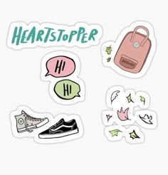 some stickers with different items on them and the words heartstopper above them