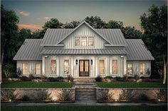 this is an artist's rendering of a house in the country style with porches and stairs