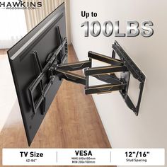 the tv wall mount is up to 100lbs with vesa and tilt mechanism