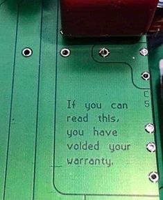 the back side of an electronic device with words written on it