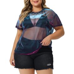 Versatility is necessary when it comes to festival outfits, and this drop-shoulder sheer mesh top doesn't disappoint. Pair it with shorts for a casual and laid-back festival vibe, or dress it up with a skirt or jeans for a more fashion-forward look. With its ability to effortlessly blend with different bottoms, this top allows you to create countless unique festival outfits. Elevate your festival wardrobe and make a statement with this Drop Shoulder Sheer Mesh Top. Perfect for concert carnivals Sheer Mesh T-shirt For Spring, Summer Party Mesh Top With Crew Neck, Summer Mesh Top With Mesh Sleeves For Night Out, Summer Mesh Sleeve Top For Night Out, Summer Crew Neck Mesh Top For Night Out, Trendy Mesh T-shirt For Summer, Summer Mesh Top With Mesh Sleeves, Casual Mesh Top For Night Out, Summer Mesh Top With Short Sleeves