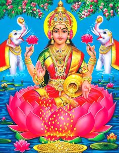 🏹🦉🔔_जय_माँ_लक्ष्मी_🔔🦉🏹
        🐾🌸जय माता दी🌸🐾 Gaja Lakshmi, Lakshmi Goddess, Yin En Yang, Female Deity, Lotus Art