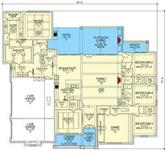 the floor plan for a house with two separate rooms