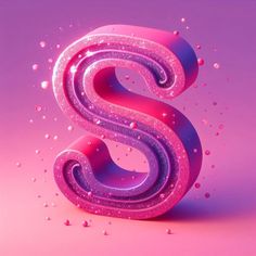 the letter s is made up of pink and purple liquid