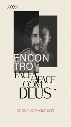 an event poster with two faces and the words encon tro falcacce com deus