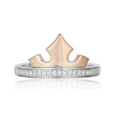 Disney Aurora Inspired Tiara Ring in 10K Sterling Silver & Rose Gold 1/10 CTTW | Enchanted Disney Fine Jewelry Aurora Tiara, Enchanted Disney, Enchanted Jewelry, Enchanted Disney Fine Jewelry, Disney Fine Jewelry, Tiara Ring, Sterling Silver Promise Rings, Diamond Tiara, Bridal Jewelry Collection