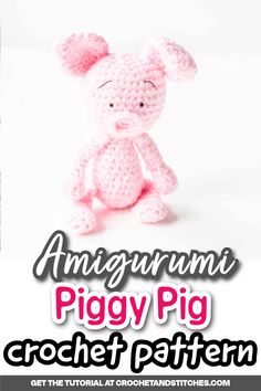 Pink piggy pig crochet pattern Crochet Pig Pattern Free, Crochet Stitches List, Crochet Pig Pattern, Pig Pattern, Crochet Pig, Crochet Stitches For Blankets, Crochet Stitches Free, Easy Crochet Stitches, Crochet Stitches For Beginners