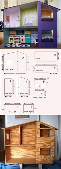 the plans for a doll house are shown