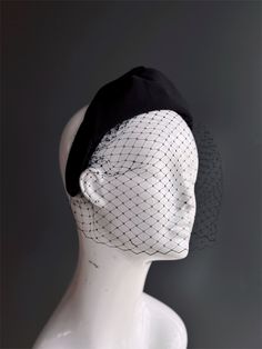 Headband with fishnet veil. Black Hairpiece, Fishnet Veil, Veil Mask, Kids Party Packs, Black Masquerade, Halloween Costume Hats, Veil Headband, Face Veil, Female Mask