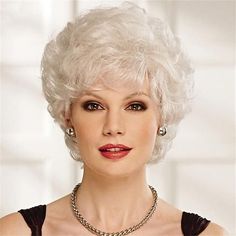 Category:Synthetic Wig; Gender:Women's; Wig Type:Natural Wigs; Occasion:Birthday,Daily,Vacation,Party / Evening,Daily Wear; Age Group:Adults; Color Shade:White; Hair Material:Synthetic Hair; Cap Construction:Machine Made; Texture:Curly; Length:Short; Features:Fluffy,Comfortable,Fashion,Easy to Carry,Soft; Heat Resistant:Yes; Listing Date:04/26/2022; Cap Circumference:; Front to Back:; Nape of Neck:; Side to Side Across Forehead:; Side to Side Over Top:; Temple to Temple Across Back:; Hairstyle:W