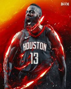 the houston rockets'james harden is shown in this composite image from an official poster