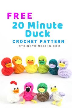 crochet free pattern for the 20 minute duck with eight little ducks in it