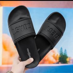 Summer Men Outdoor Slippers Letter Clogs Flip Flops Casual Rubber Slippers For Male Indoor Home Slides Men's Beach Sandal 0000048 Brand New No Box. New Never Used Male Slippers, Mens Sandals Beach, Rubber Slippers, Slide Slippers, Outdoor Slippers, Beach Sandals, Womens Clogs, Flip Flop Sandals, Mens Summer