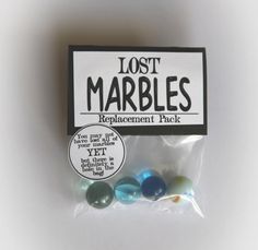 the lost marbles are packaged in plastic bags