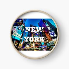 a clock with the words new york on it