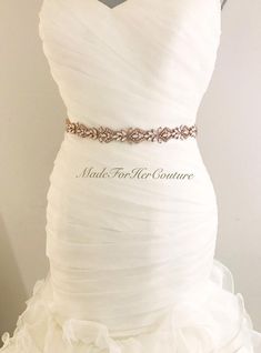 MadeForHerCouture Opal Wedding Belt Rose Gold Wedding Dress | Etsy Dainty Wedding Dress, Mens Beach Wedding Attire, Rose Gold Wedding Dress, Bridal Garter Blue, Bridesmaid Belt, Wedding Garter Blue, Beach Wedding Attire, Bridal Sash Belt, Gold Wedding Dress