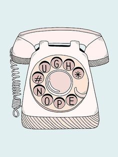 an old - fashioned phone with the word laugh on it