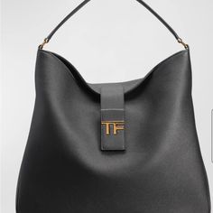 New W/ Tag Tom Ford Tf Medium Hobo In Grained Leather, Black. Flat Shoulder Strap, 5.9” Drop. Fold-Over Flap With Magnetic Closure. Interior, Two Slip Pockets Approx 15”H X 15.7”W X 3.9”D Tom Ford Bags, Tom Ford Bag, Magnetic Closure, Tom Ford, African Fashion, Shoulder Strap, Bag Lady, Ford, Handbags