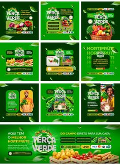 the green webpage has many different images and text, but it appears to be very colorful