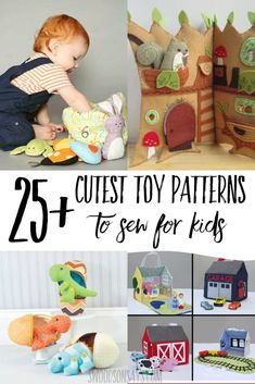 the 25 cutest toy patterns to sew for kids that are easy and fun