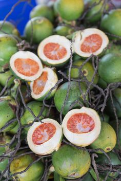 the fruit is cut in half and ready to be picked from the tree royalty images