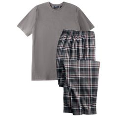 KingSize takes comfort seriously and this jersey knit plaid pajama set plays no games. This set is made up of a short-sleeve t-shirt and open bottom pants that are both made from a soft, lightweight cotton blend. Size: big - xl. Color: black plaid. Gender: male. Age Group: adult. Boy Pajamas Teenage, Y2k Mens Pajamas, Boys Pjs Pants, Comfy Boy Pajamas, Mens Black Pj Pants, Boy Pajamas Adult, Pajama Set Men Cute, Knit Plaid