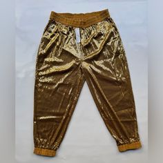 Shavonne Dorsey Gold Shiny Sequin Joggers With Pockets Size Xl Gold Sequin Pants, Sequin Joggers, Sequin Pant, Pant Trends, Gold Sequins, Gold Sequin, Corduroy Pants, Work Pants, Trending Now