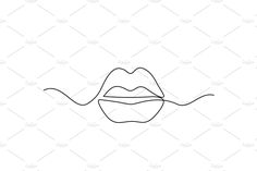 a line drawing of a mouth and tongue