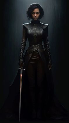 Gothic Superhero Outfit, Black Warrior Outfits Female, Warrior Aesthetic Outfit, Black Leather Armor Female, Black Warrior Aesthetic, Worrier Outfits, Modern Warrior Woman Outfit, Black Assassin Outfits, Spymaster Aesthetic