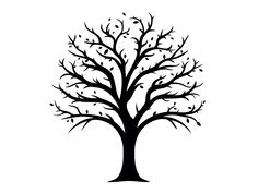 a black and white silhouette of a tree