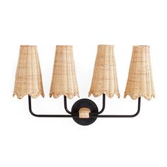 Wellington Four-Arm Sconce | Jonathan Adler Palm Beach Sconces, Wicker Shades, Battery Lamps, Fairfield House, Pool Bath, Shelter Island, Spanish Style Home, English Village, Four Arms