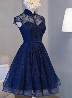 Blue Sparkle Off Shoulder Ball Party Dress , Handmade Beaded Party Dre – BeautyDressy Gaun Peplum, Wedding Dress Jacket, Navy Short Dress, Gaun Koktail, 파티 드레스, Homecoming Dresses Short, Fancy Dresses, A Dress, Dream Dress