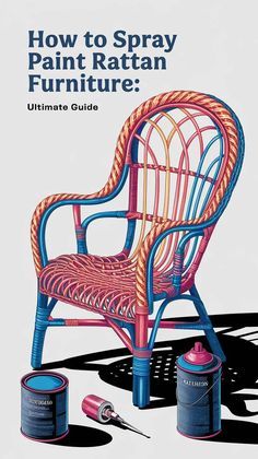 an advertisement for paint that says how to spray paint rattan furniture, ultimate guide