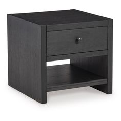 an end table with two drawers on one side and a shelf underneath the drawer for storage