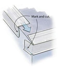 an image of a window sealer with the words mark and cut on it's side