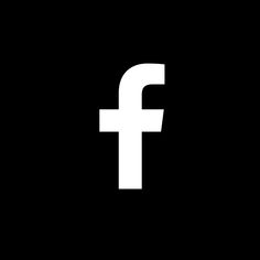 a white facebook logo on a black background