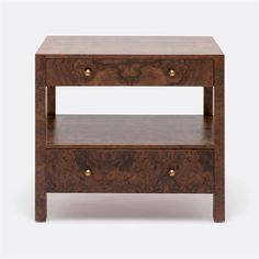 an end table with two drawers on one side and a drawer on the other hand