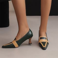 Category:Heels; Upper Materials:PU; Season:Spring,Summer; Heel Type:Stiletto; Gender:Women's; Size Suggestion:Please refer to the size chart to place an order; Toe Shape:Pointed Toe; Style:Vintage; Heel Height(inch):2-3; Outsole Materials:Rubber; Occasion:Daily; Closure Type:Loafer; Listing Date:04/15/2024; 2024 Trends:Vintage Shoes; Foot Length:; Foot Width:; Size chart date source:Provided by Supplier.; Heel Height:Mid Heel Brown Shoes Womens, Shein Shoes, Size 11 Women Shoes, Heels Vintage, Fly Shoes, Color Combinations For Clothes, Chic Flats, Elegant Heels, Heels Online