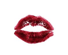 a red lipstick kiss on a white background