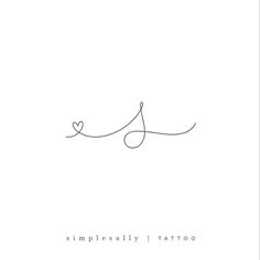 the word simply tattoo written in cursive handwriting on a white background with a heart