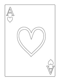 a playing card with a heart in the middle and two hearts on each side, as well